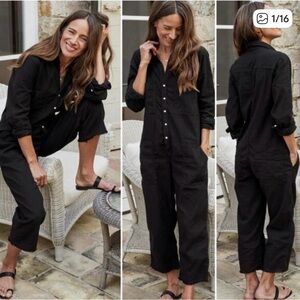 Frank and Eileen women’s large Northern Ireland black jumpsuit cotton flax